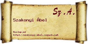 Szakonyi Ábel névjegykártya