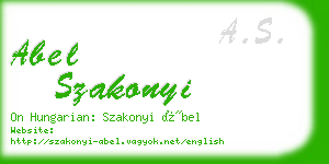 abel szakonyi business card